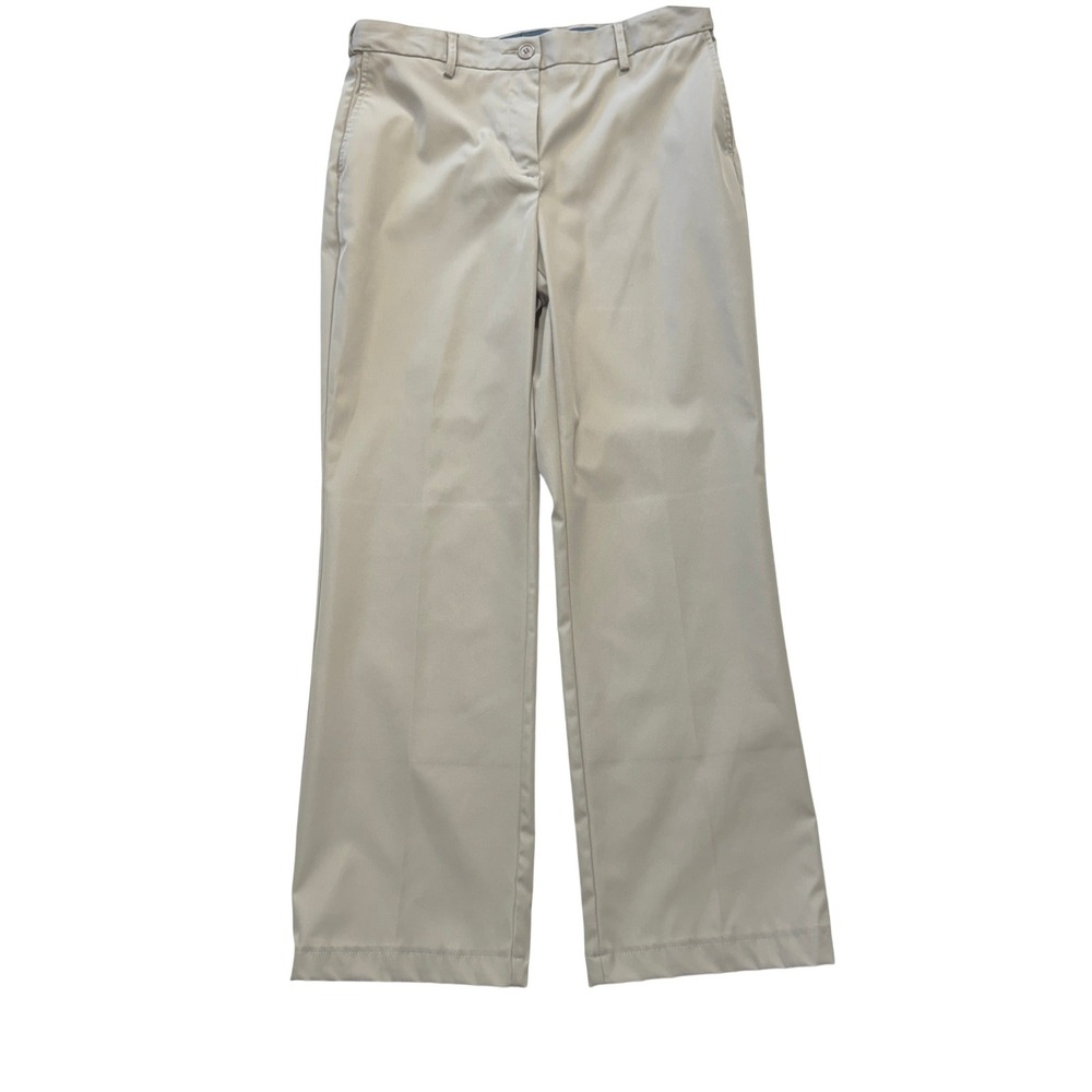 Lands' End Women's Oeko-Tex Khaki Chino Pants Straight Leg Tan Size 8 Classic